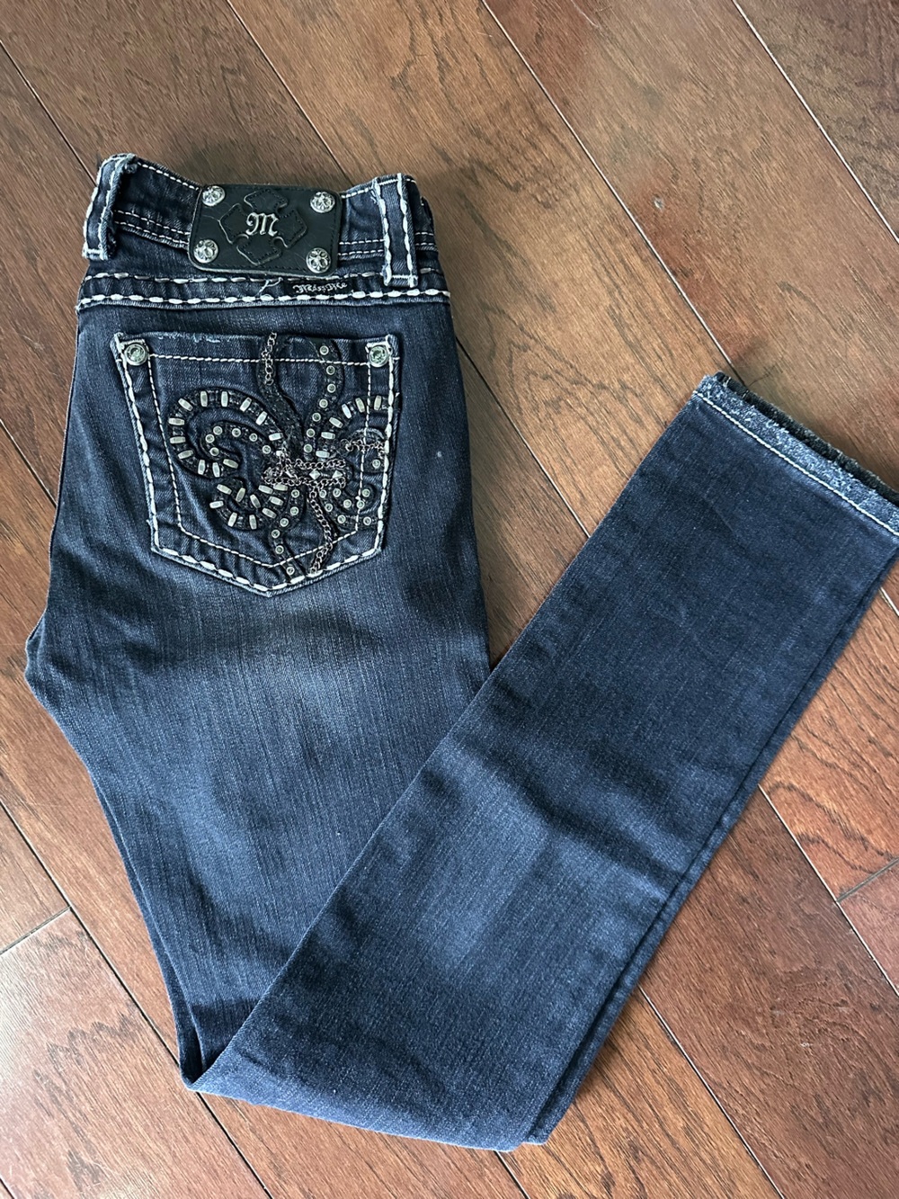 Miss Me Dark Blue Embellished Jeans